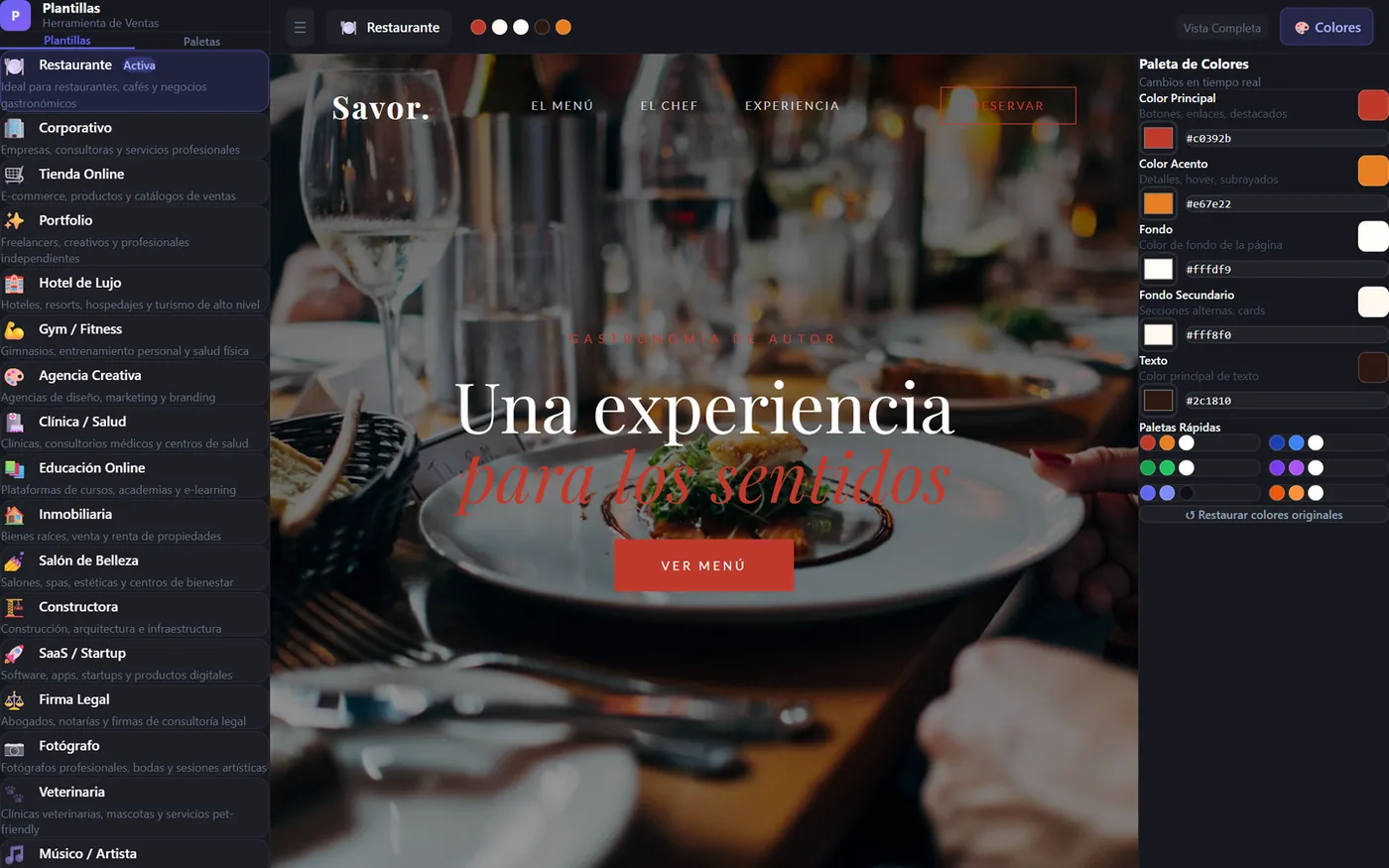 Generador de portafolios, funcionando