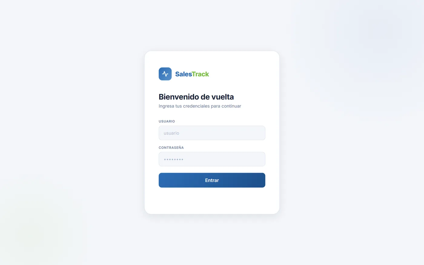 SalesTrack, funcionando